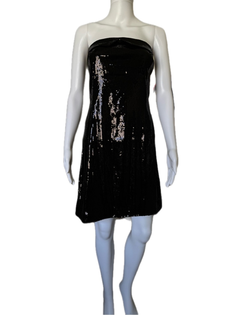 Astr Black Strapless Sequin Mini Dress